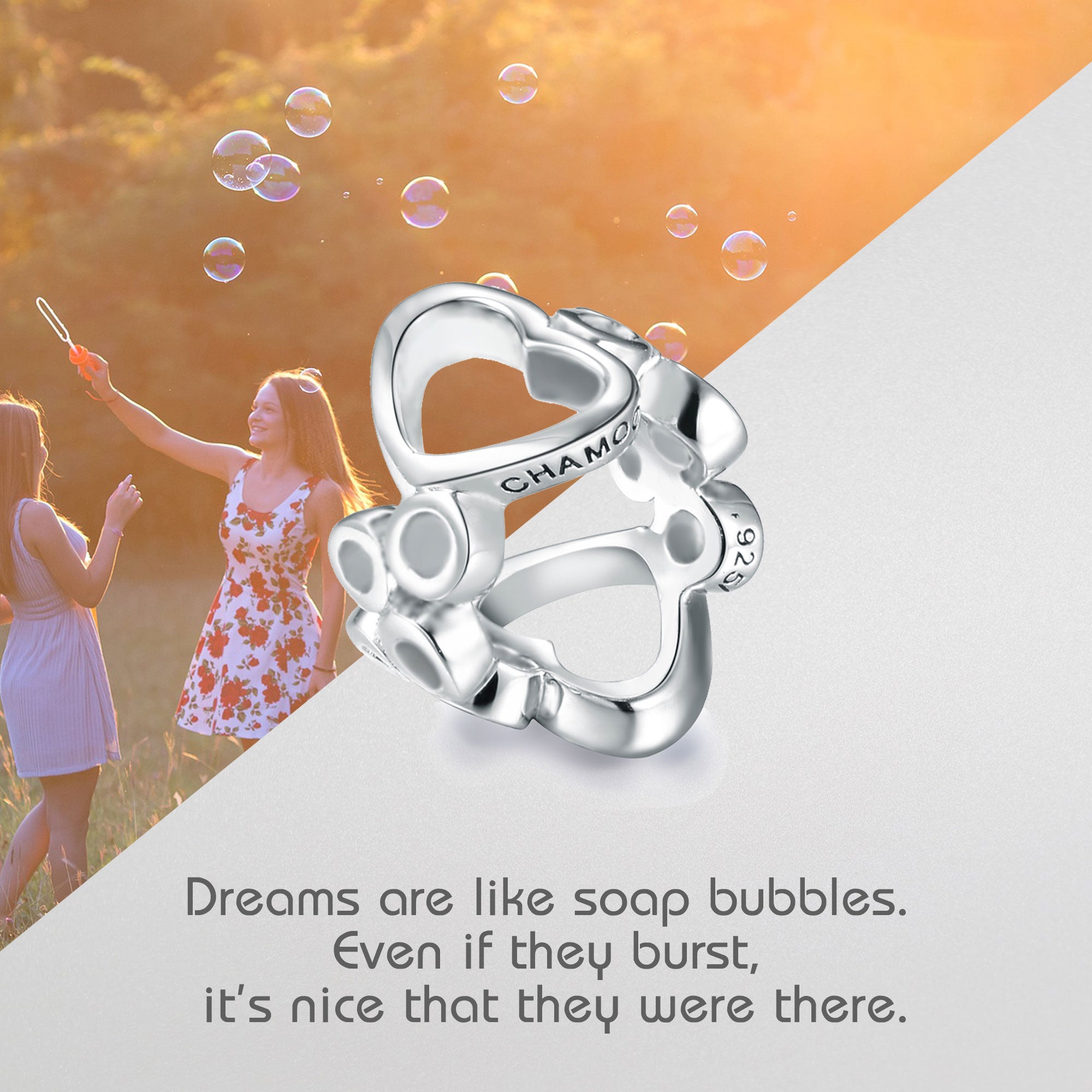 Bubbles Charm Silber