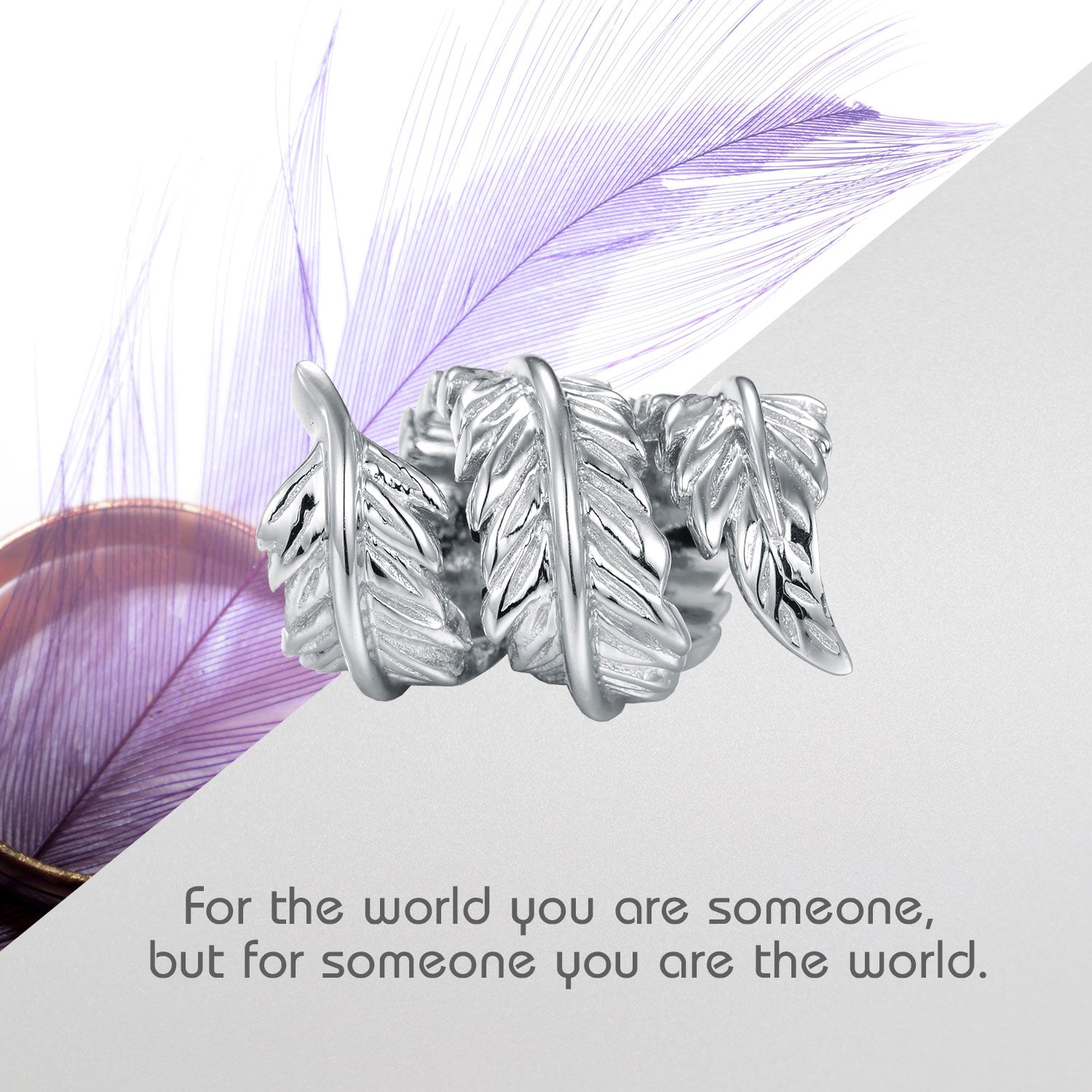Feather Charm Silber