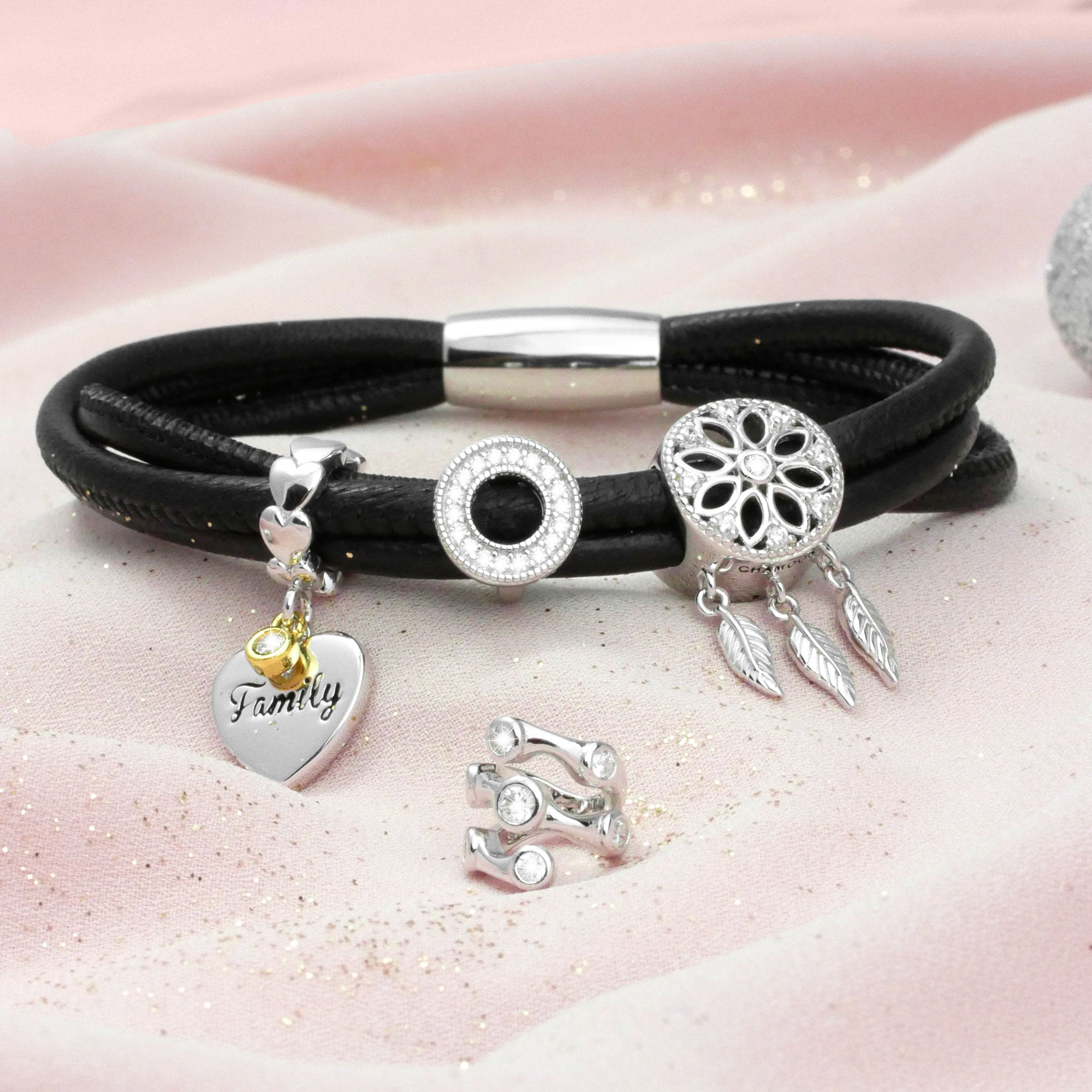 Family Love Charm Silber