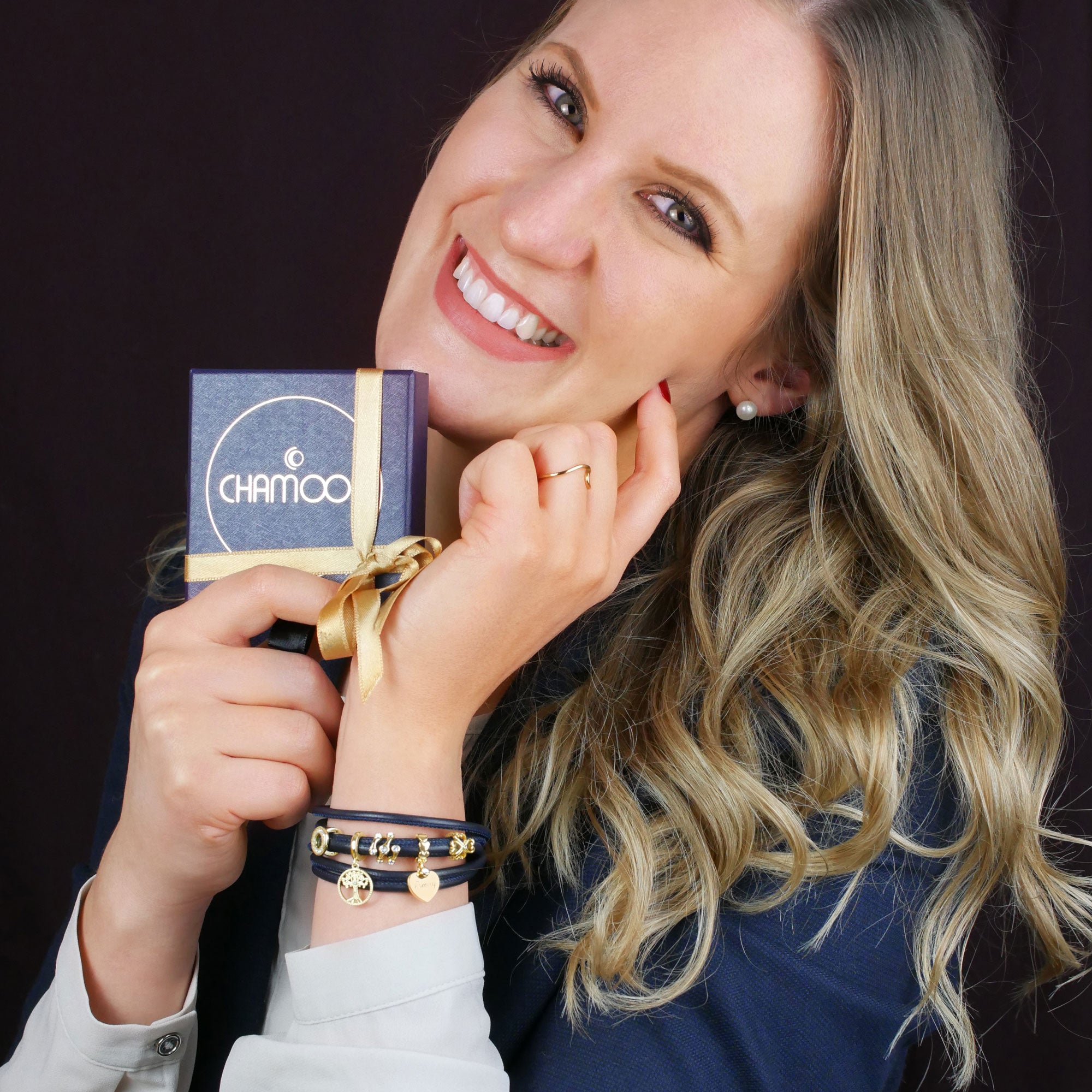 Wickelarmband Damen Dunkelblau