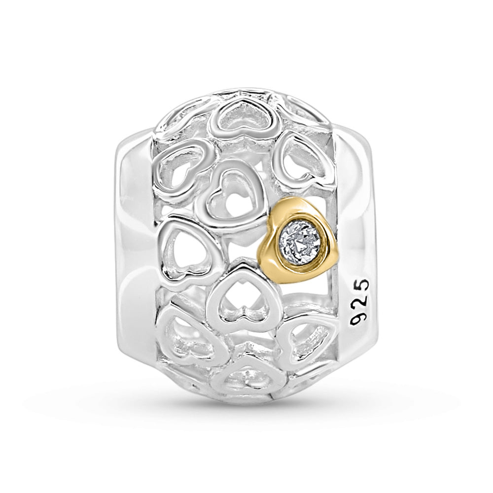 Viele Herzen Charm Silber