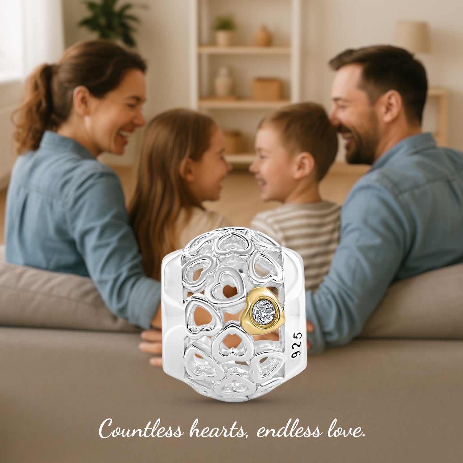 Herzen Charm Anhänger Silber