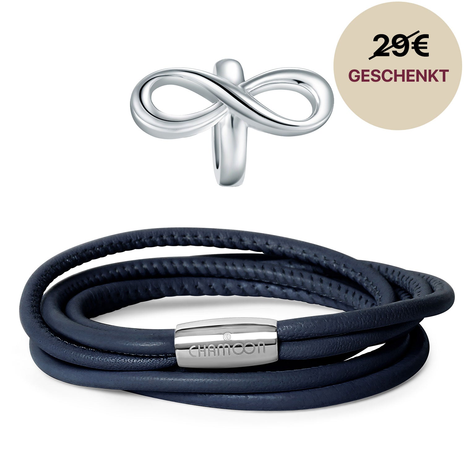 armband damen leder blau#Gratis Charm_Limitless Charm Silber