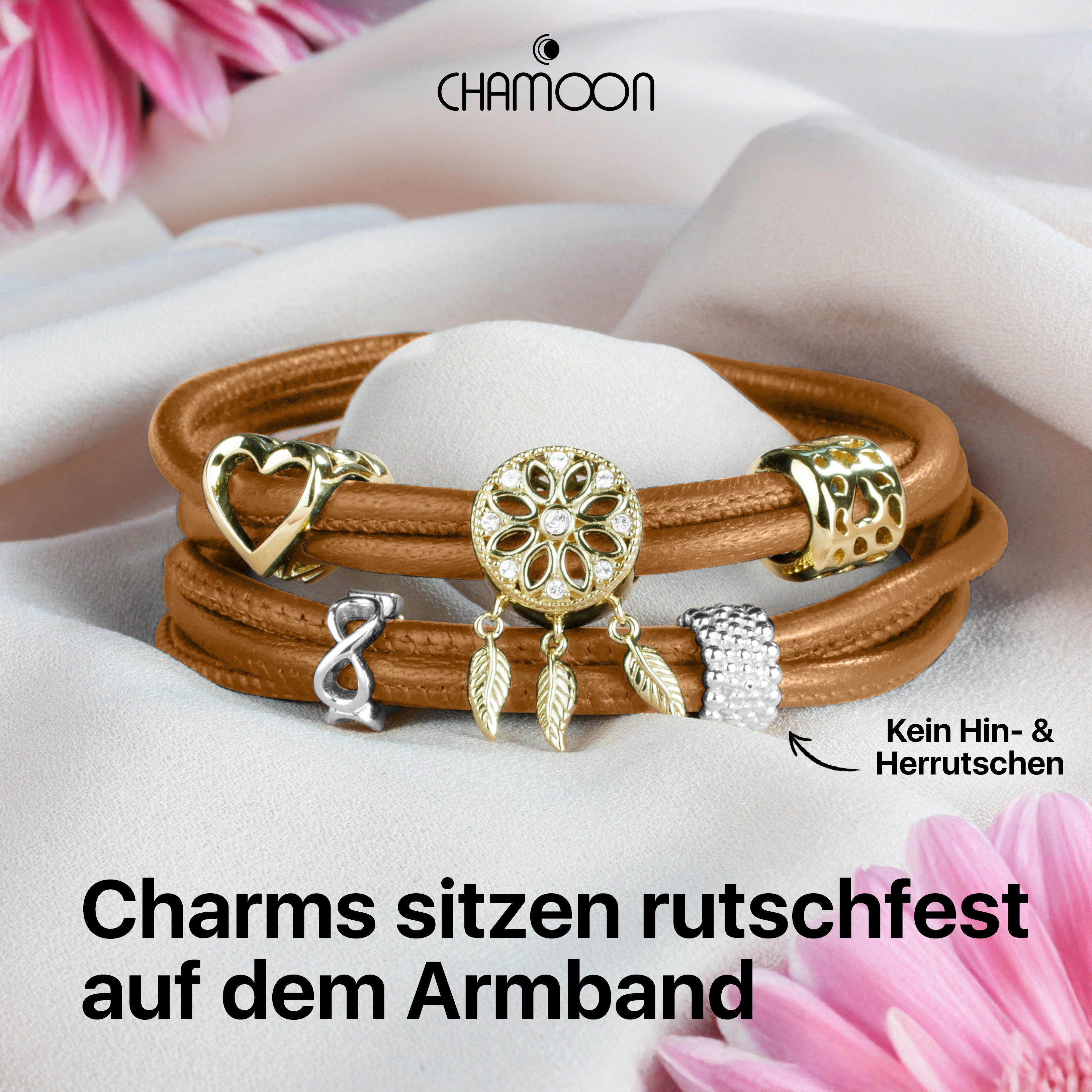 Armband Leder Damen Marigold Braun TRIO Double