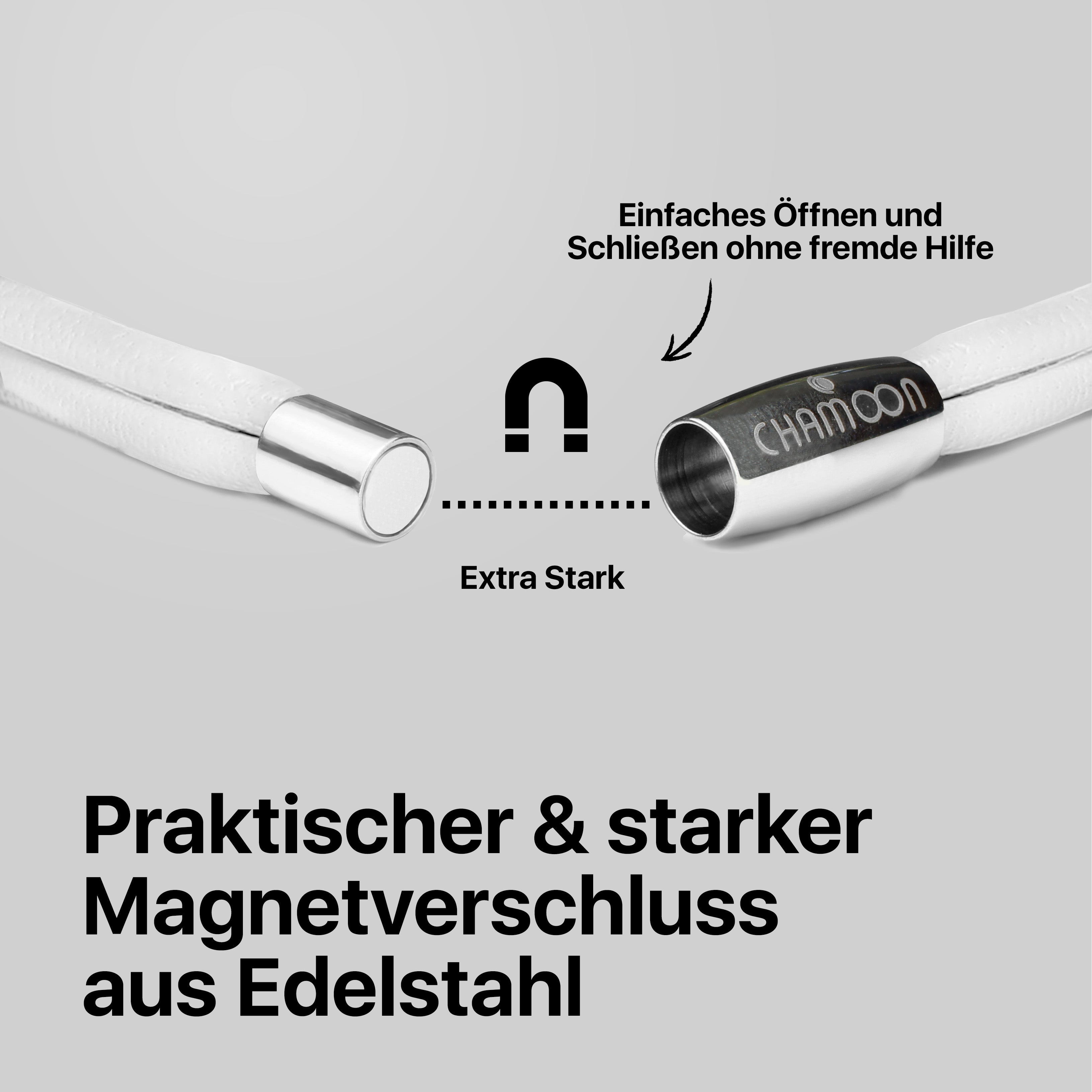 lederarmband damen weiss magnetverschluss