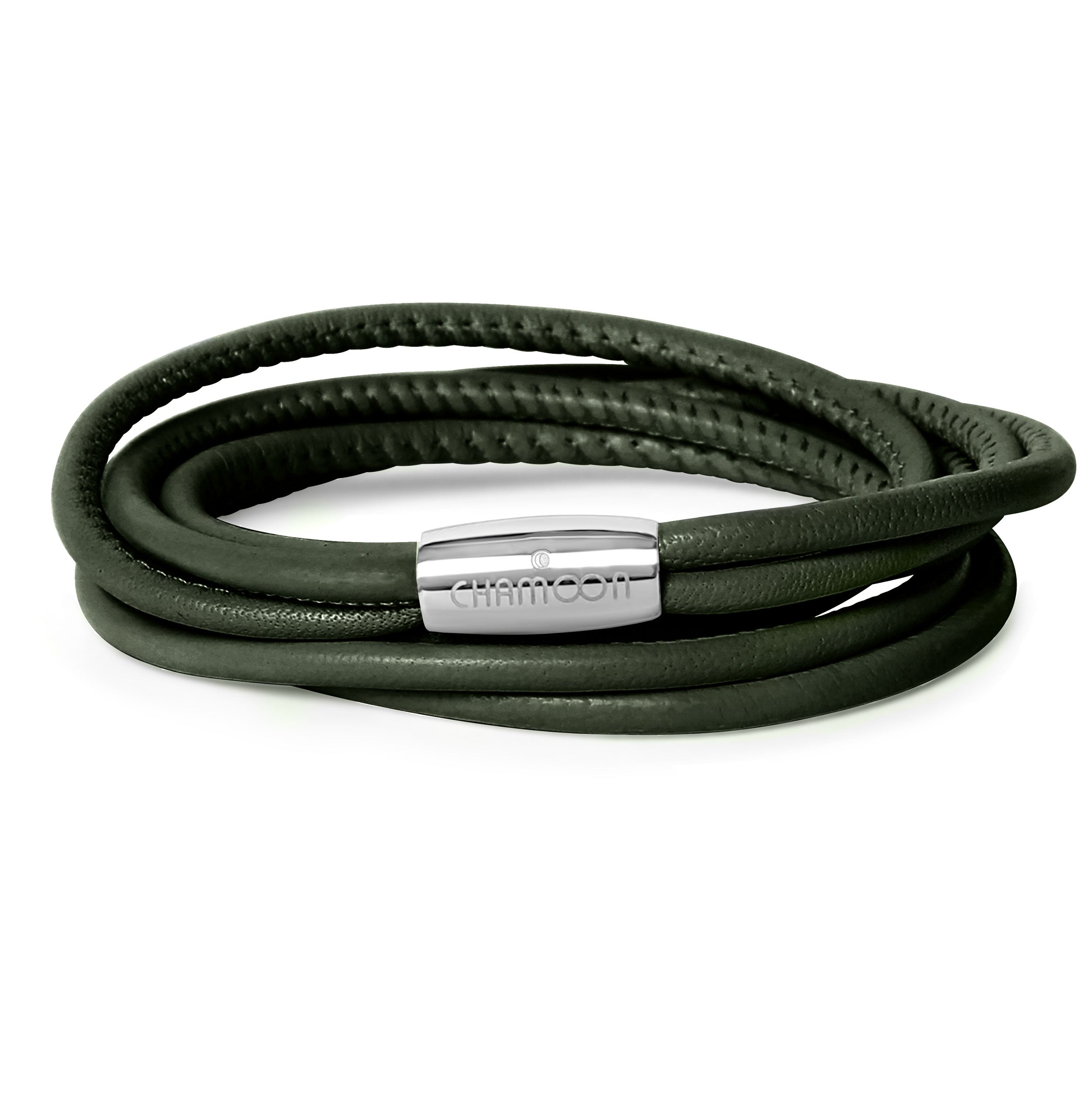 veganes lederarmband olivgruen