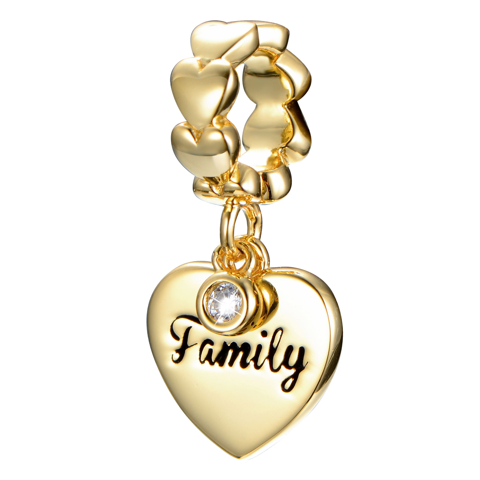 Family Love Charm vergoldet