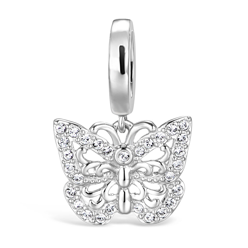 Butterfly Charm-Anhänger Silber