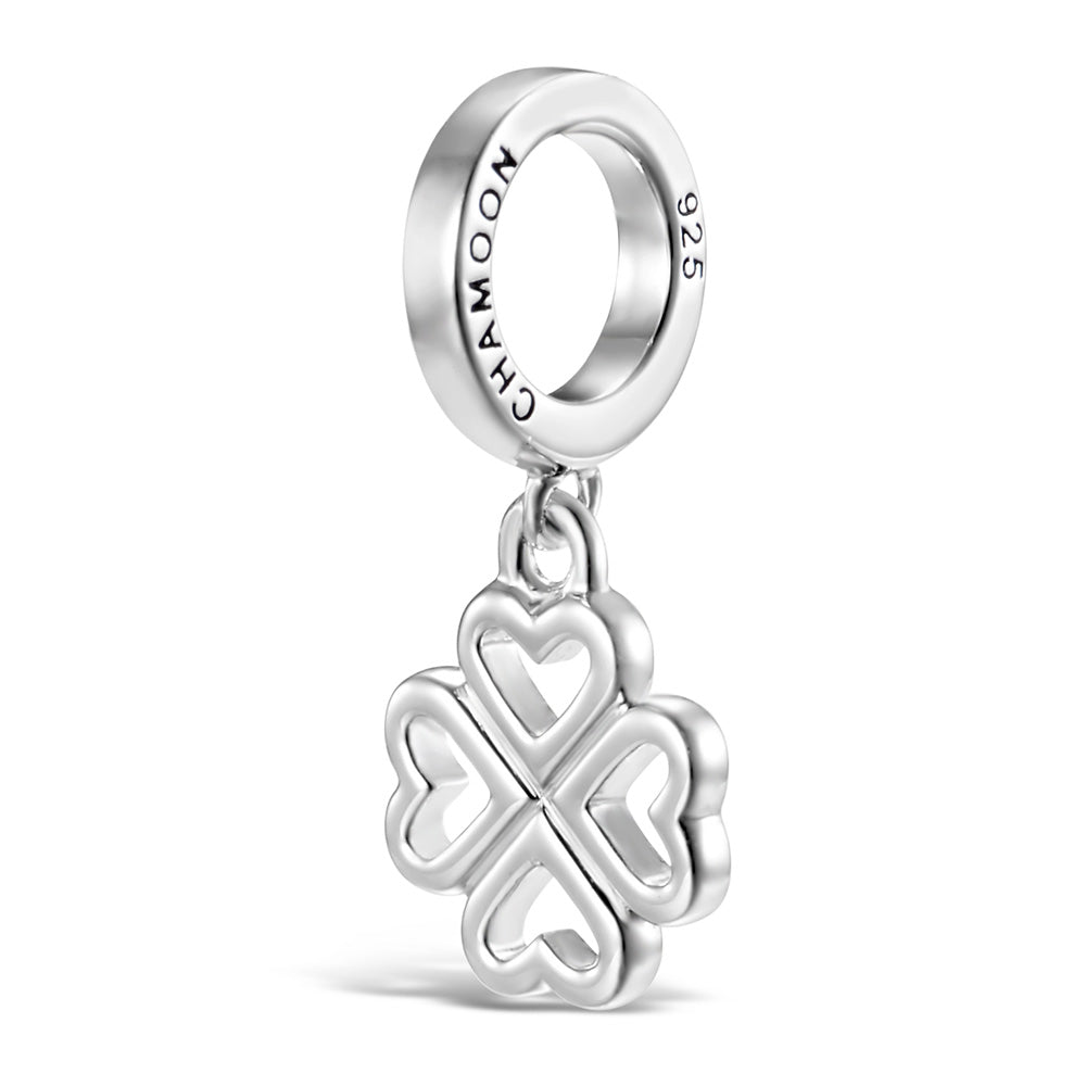 Four Leaf Clover Charm-Anhänger Silber