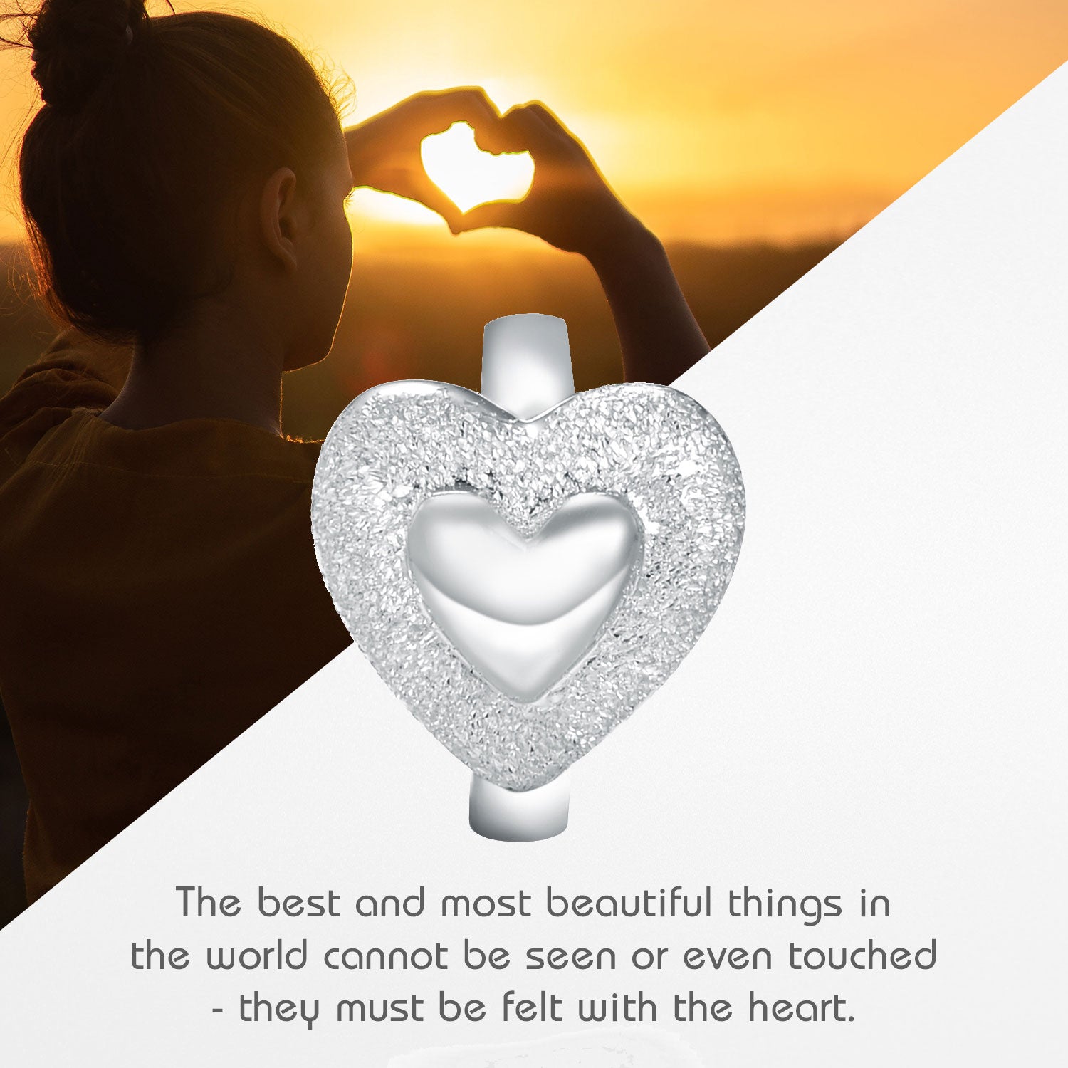 Adorable Heart Charm Silber