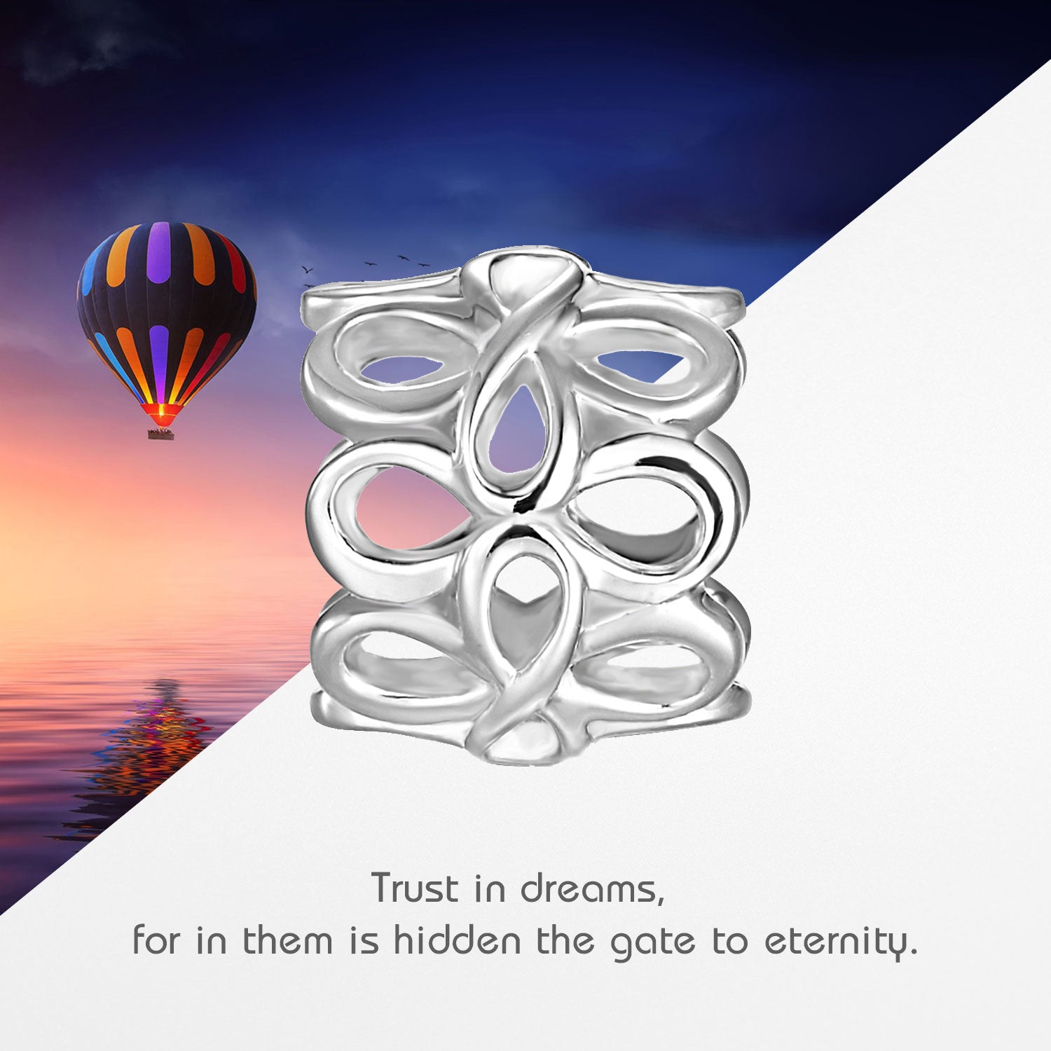 Infinity Charm Silber