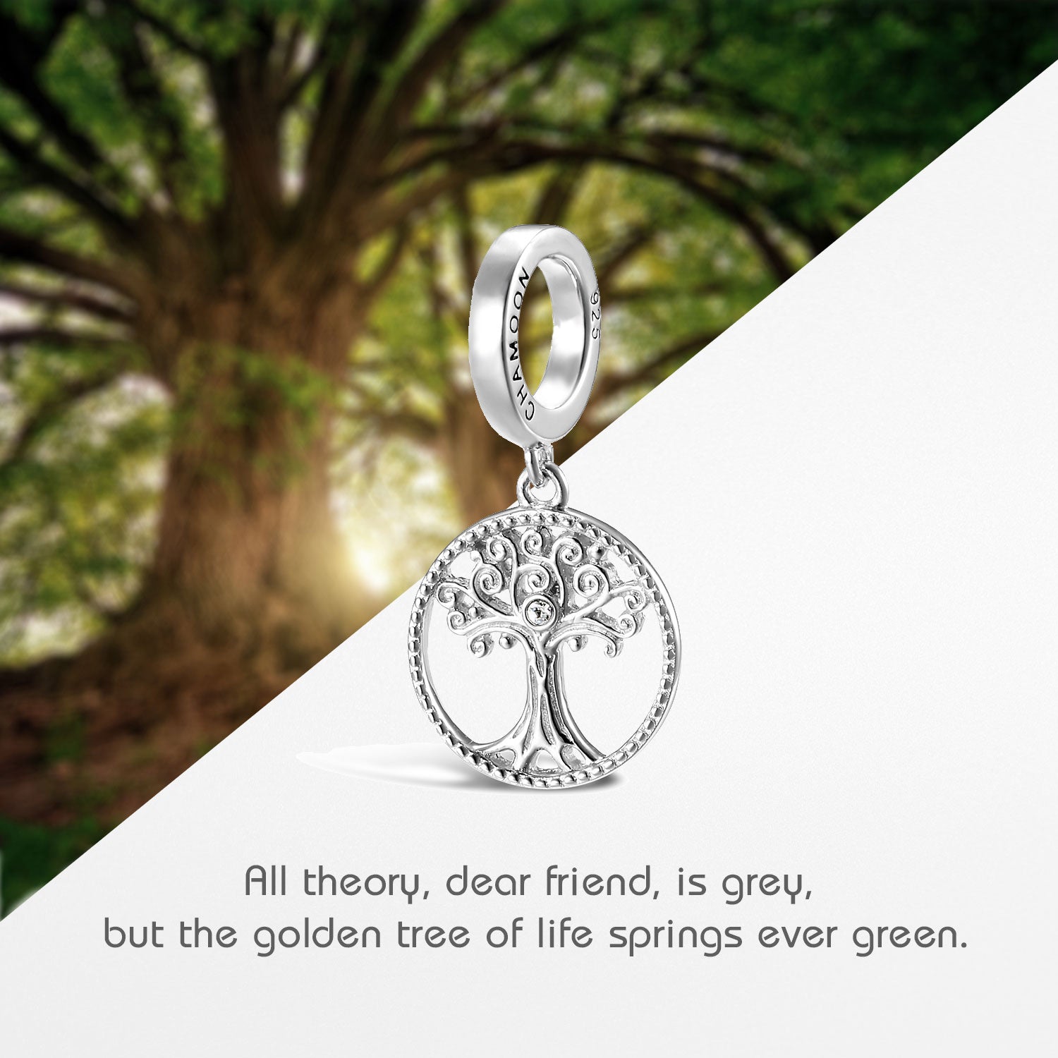 Tree of Life Charm-Anhänger Silber