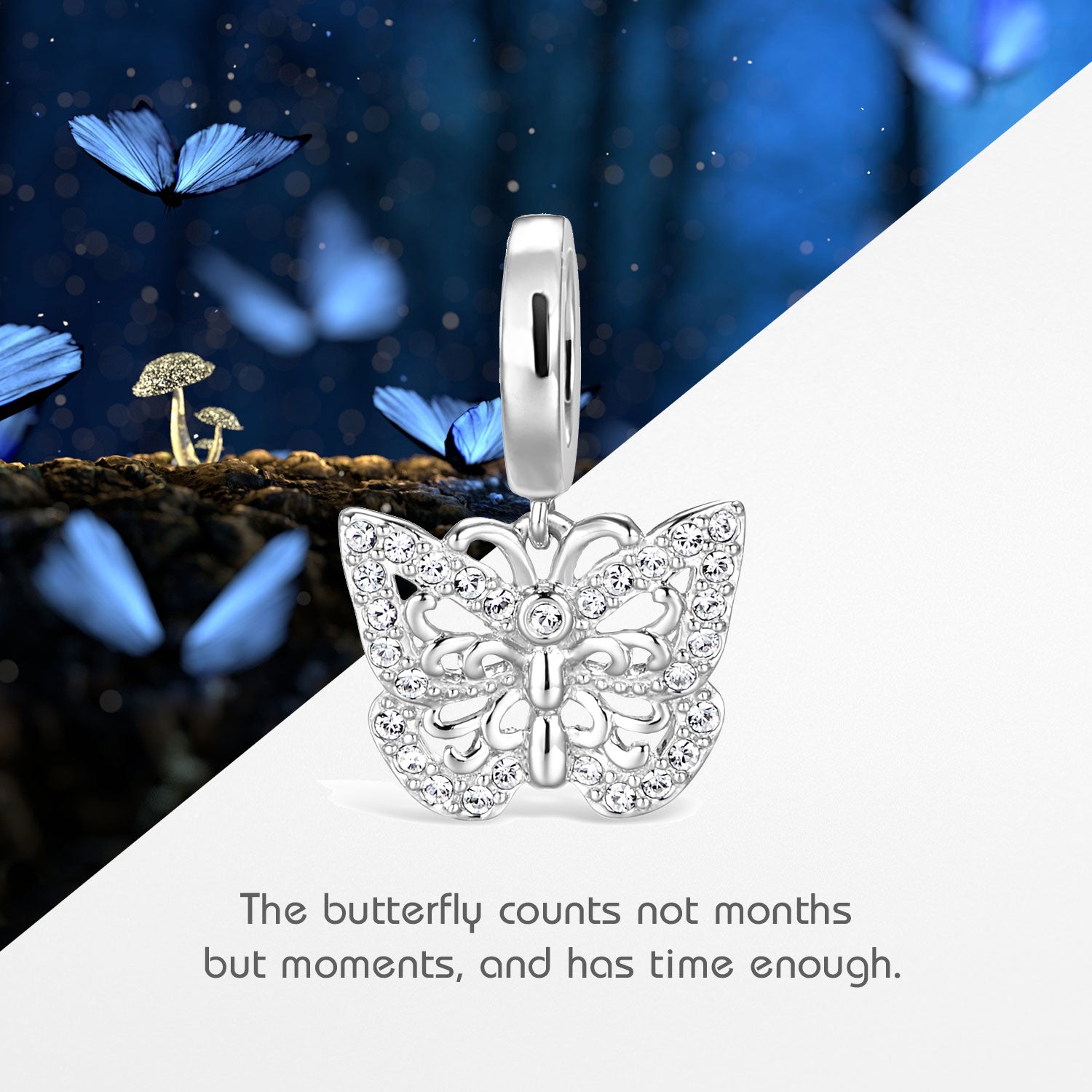 Butterfly Charm-Anhänger Silber
