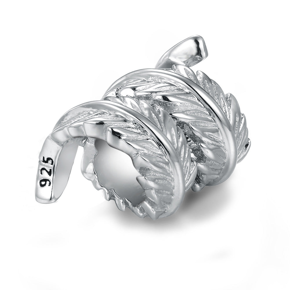 Feather Charm Silber