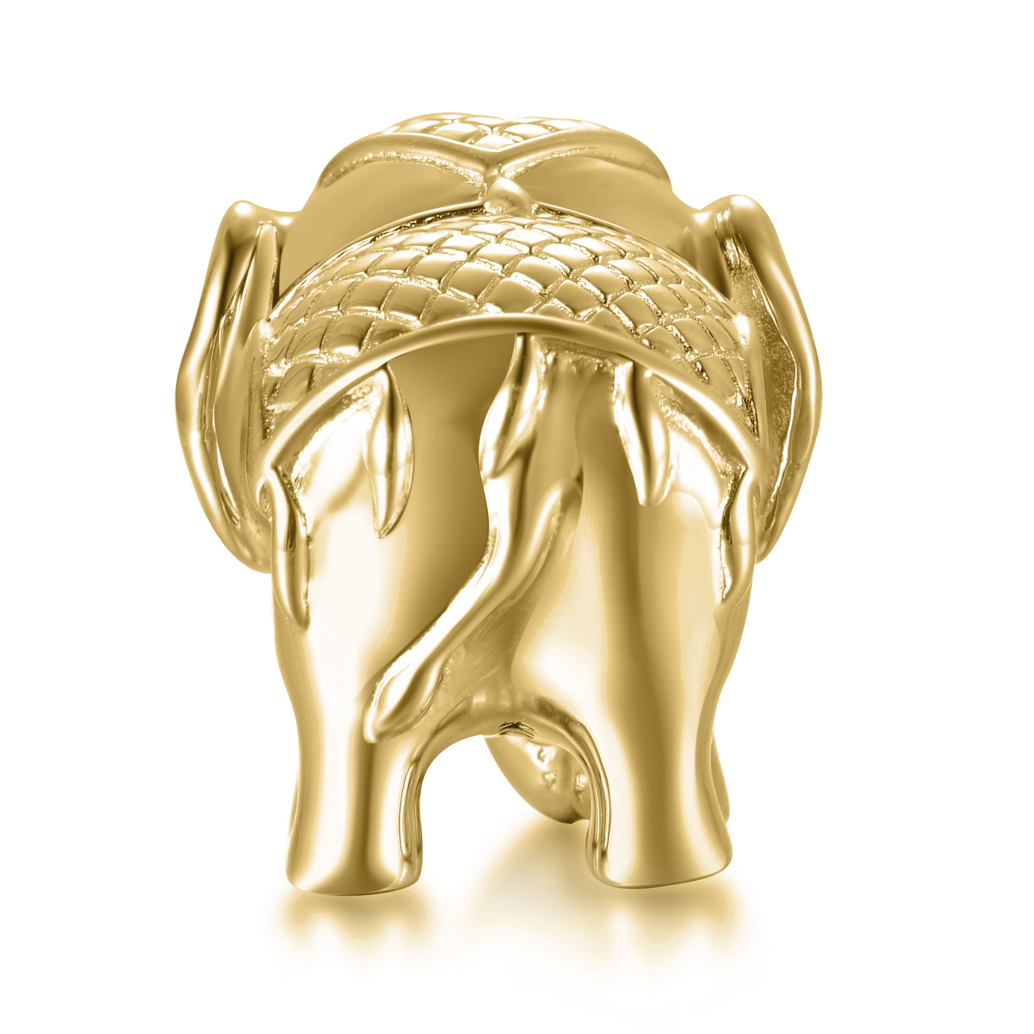 Elefant Charm Gold von hinten