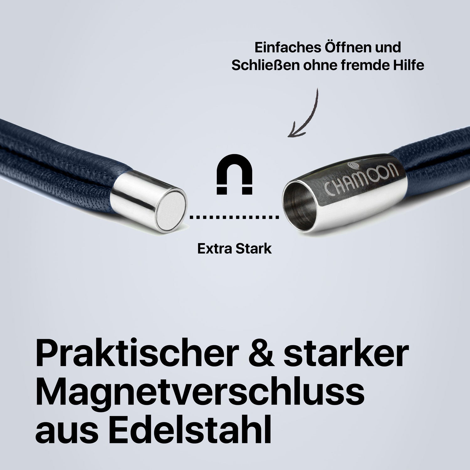 Lederarmband Blau Verschluss