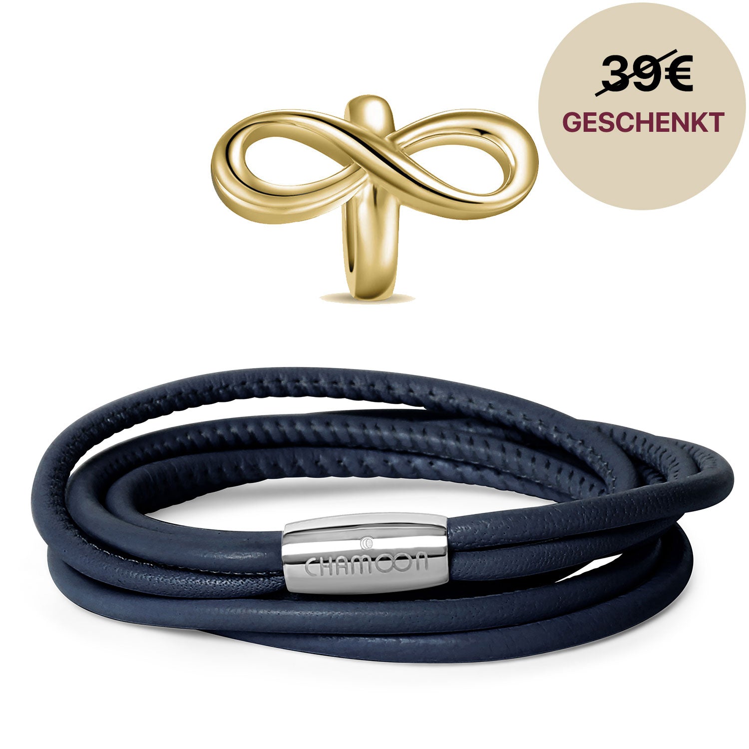 wickelarmband damen dunkelblau#Gratis Charm_Limitless Charm Gold