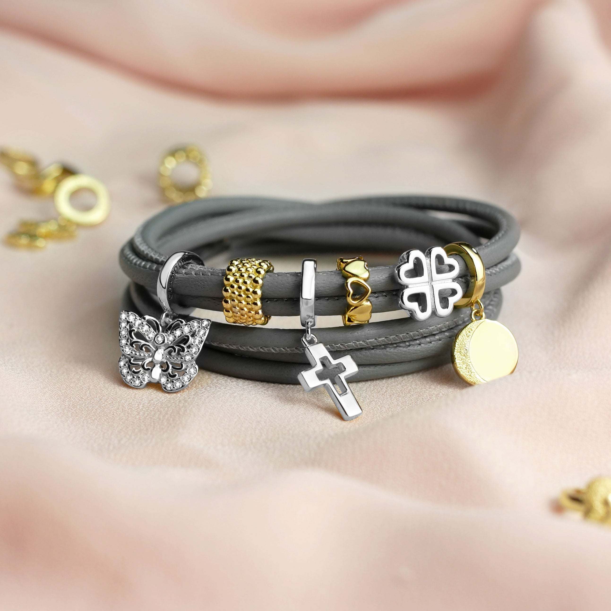 Four Leaf Clover Charm Silber