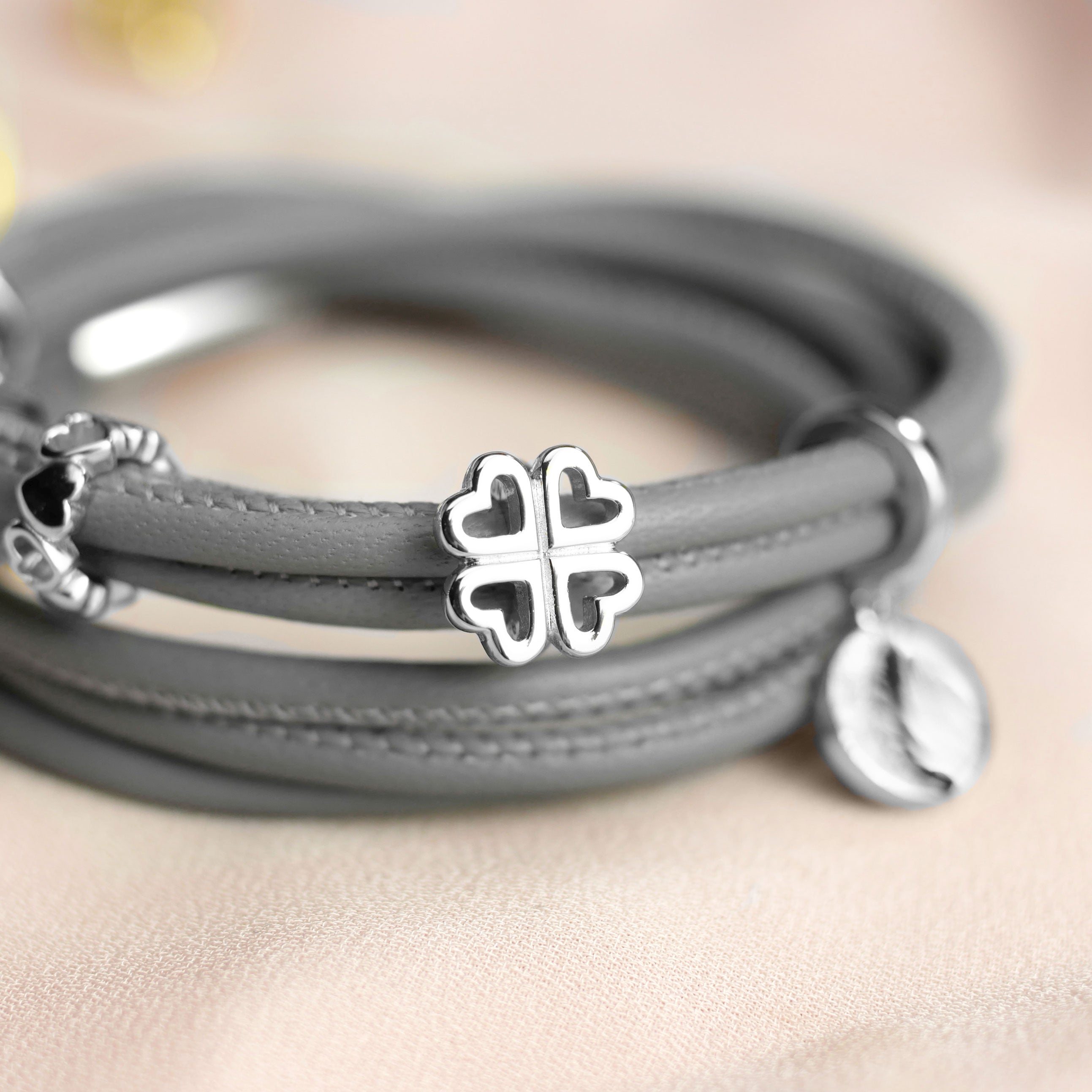 Four Leaf Clover Charm Silber