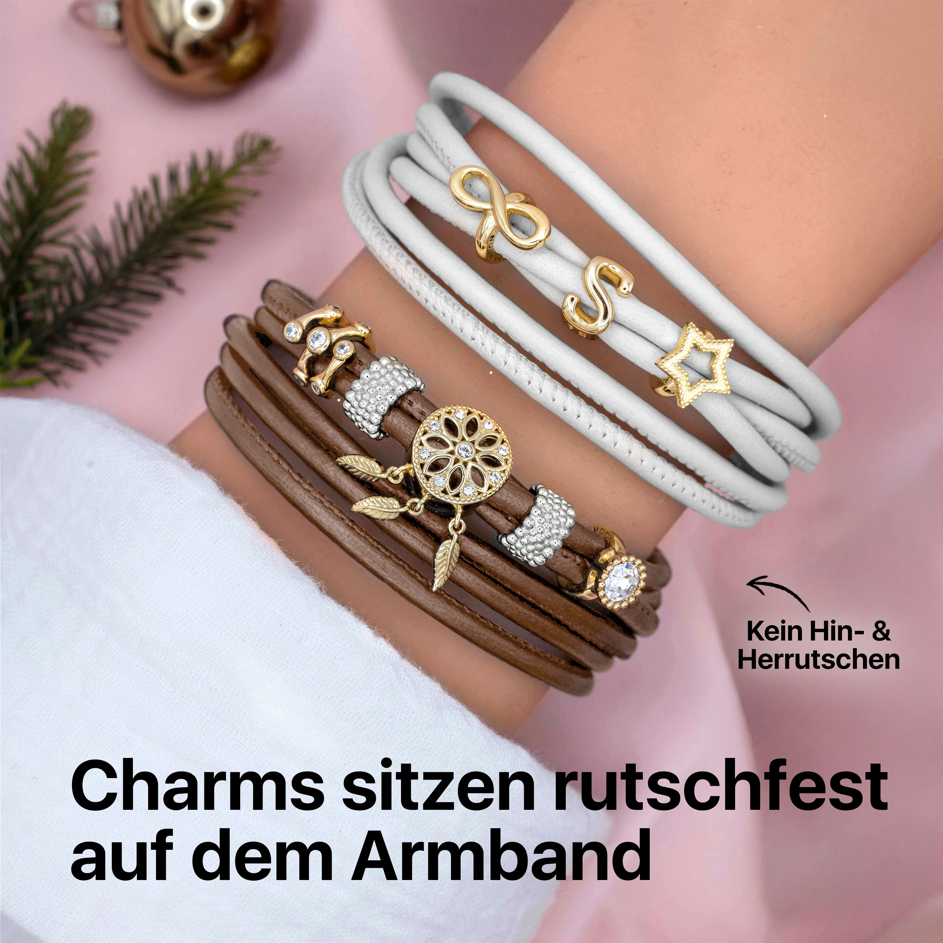 Startangebot: Lederarmband Timber Braun + Charm geschenkt