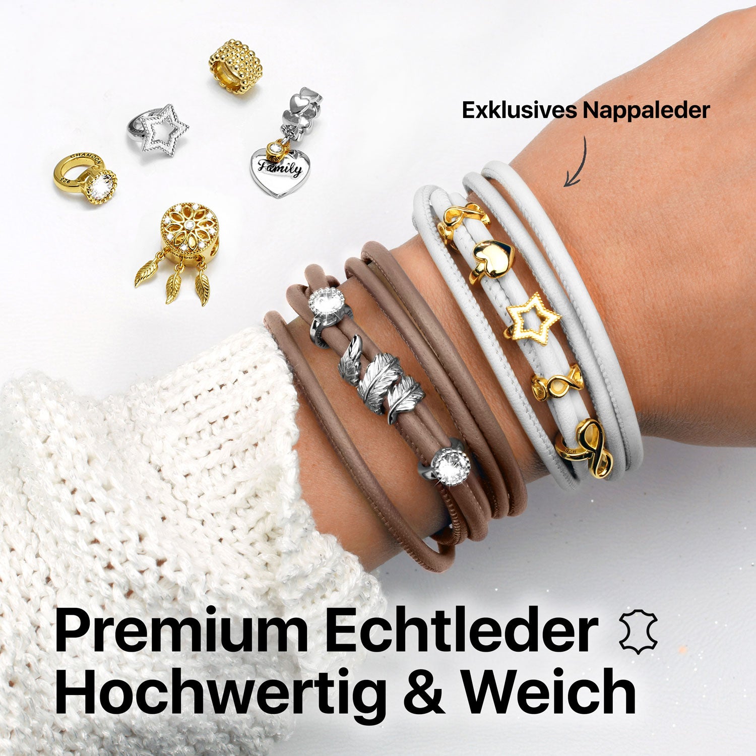 weißes lederarmband