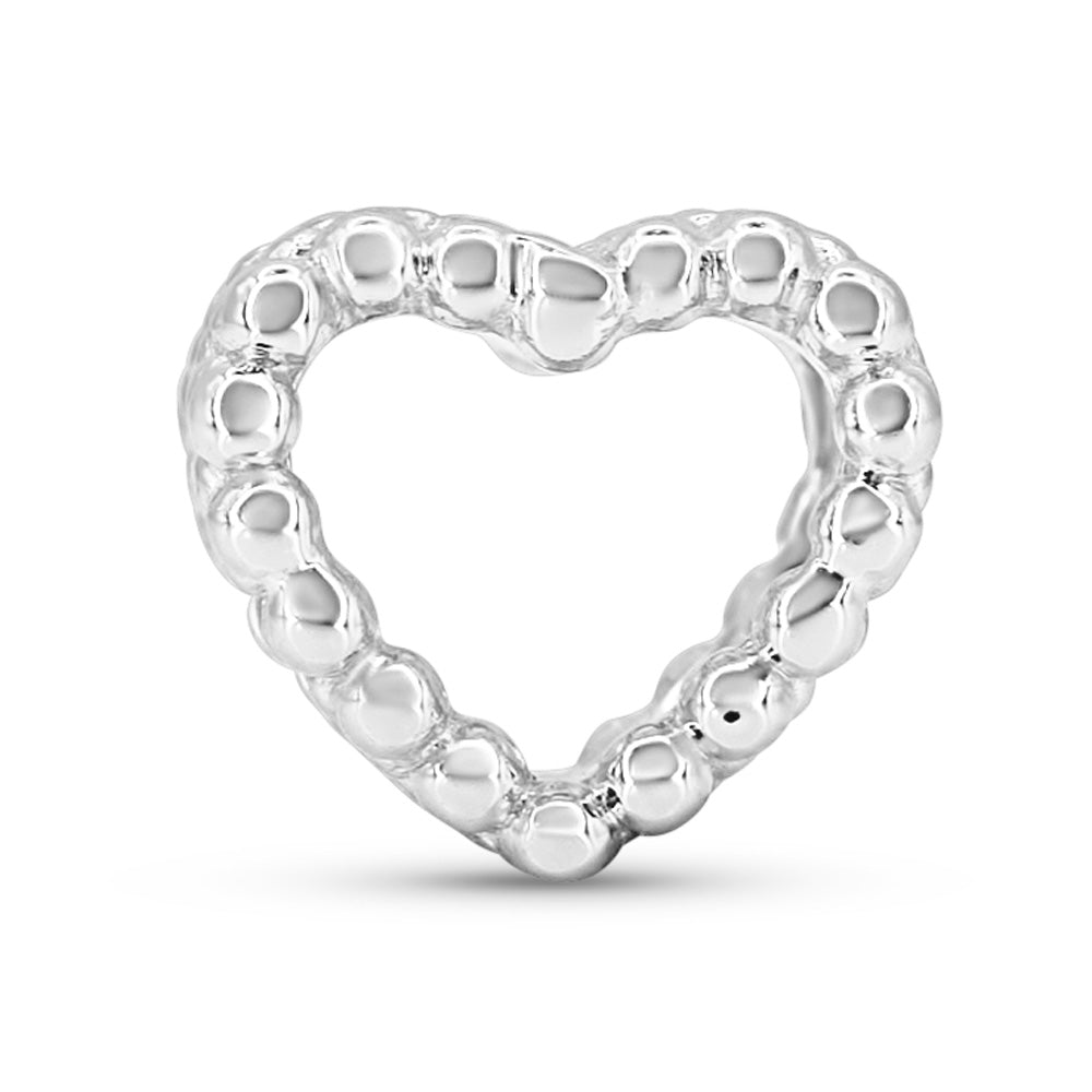 Open Heart Charm Silber