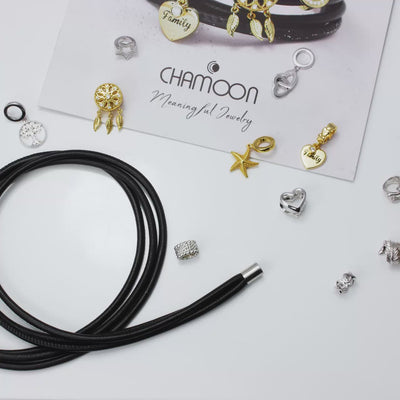 White Crystal Charm Gold