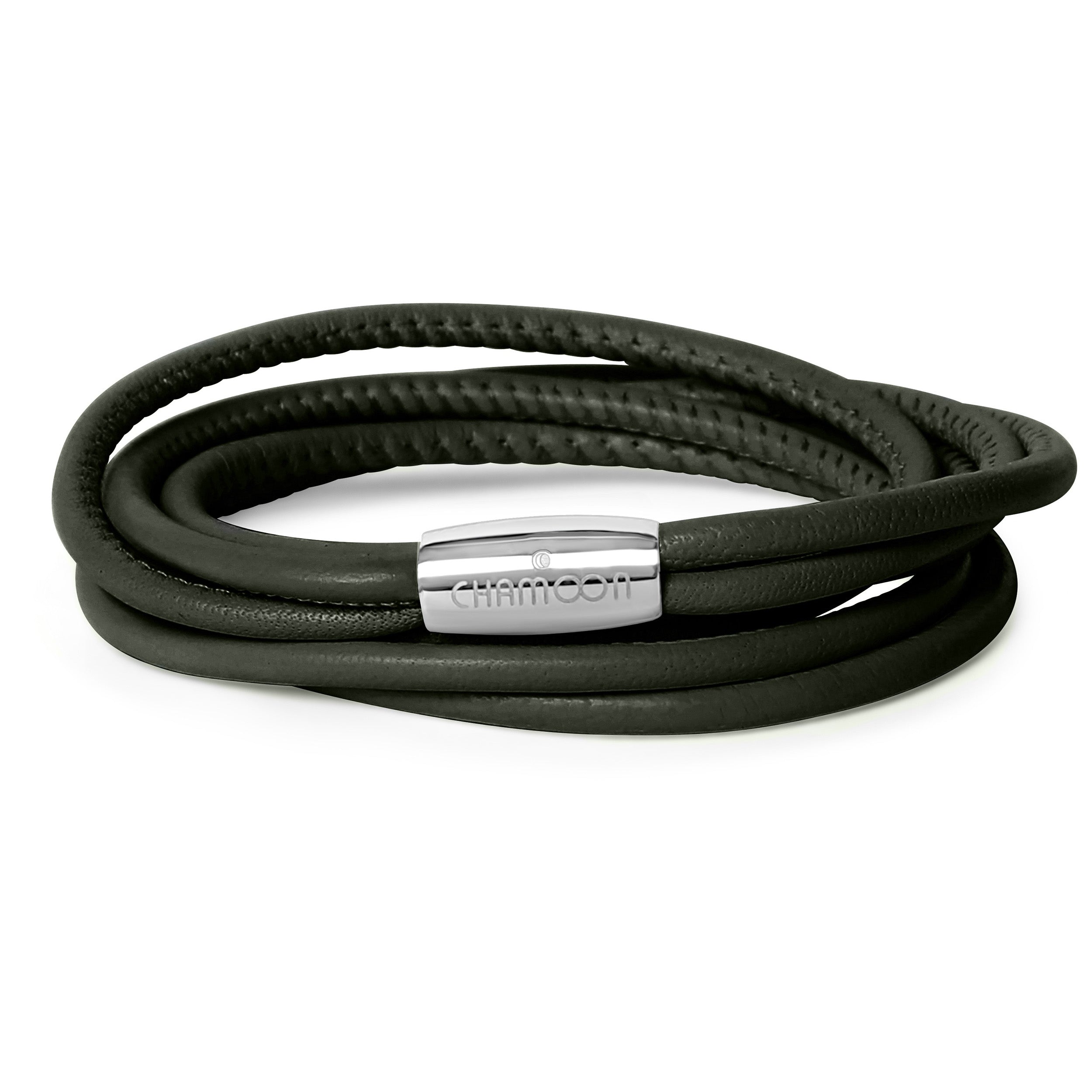 veganes lederarmband olivgruen