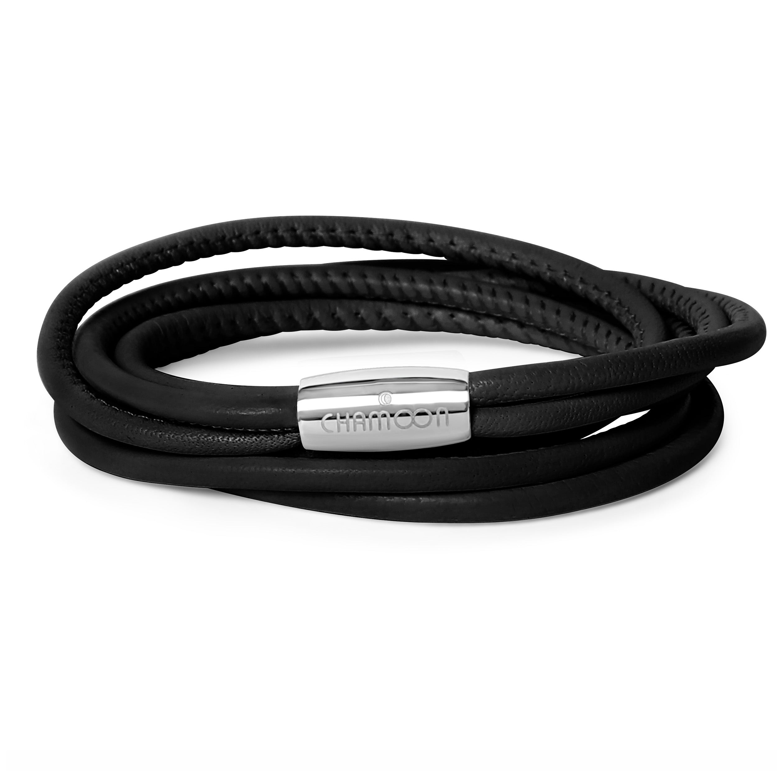 veganes lederarmband schwarz