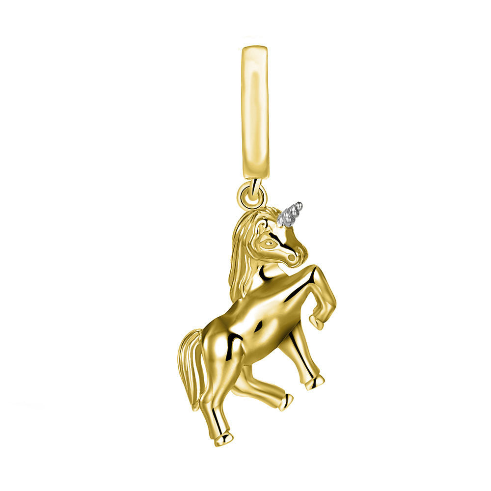 Unicorn Charm-Anhänger vergoldet